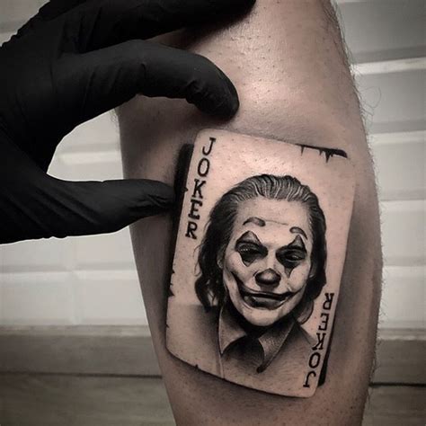 The Joker smile and the Joker card are the most popular designs on the. . Gangsta joker card tattoo